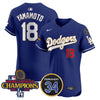 Men's Dodgers 2024 World Series Champions Gold Trim Vapor Premier Elite Jersey V2 - All Stitched