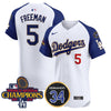 Men's Dodgers 2024 World Series Champions Gold Trim Vapor Premier Elite Jersey V2 - All Stitched