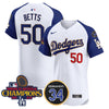 Men's Dodgers 2024 World Series Champions Gold Trim Vapor Premier Elite Jersey V2 - All Stitched