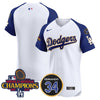 Men's Dodgers 2024 World Series Champions Gold Trim Vapor Premier Elite Jersey V2 - All Stitched