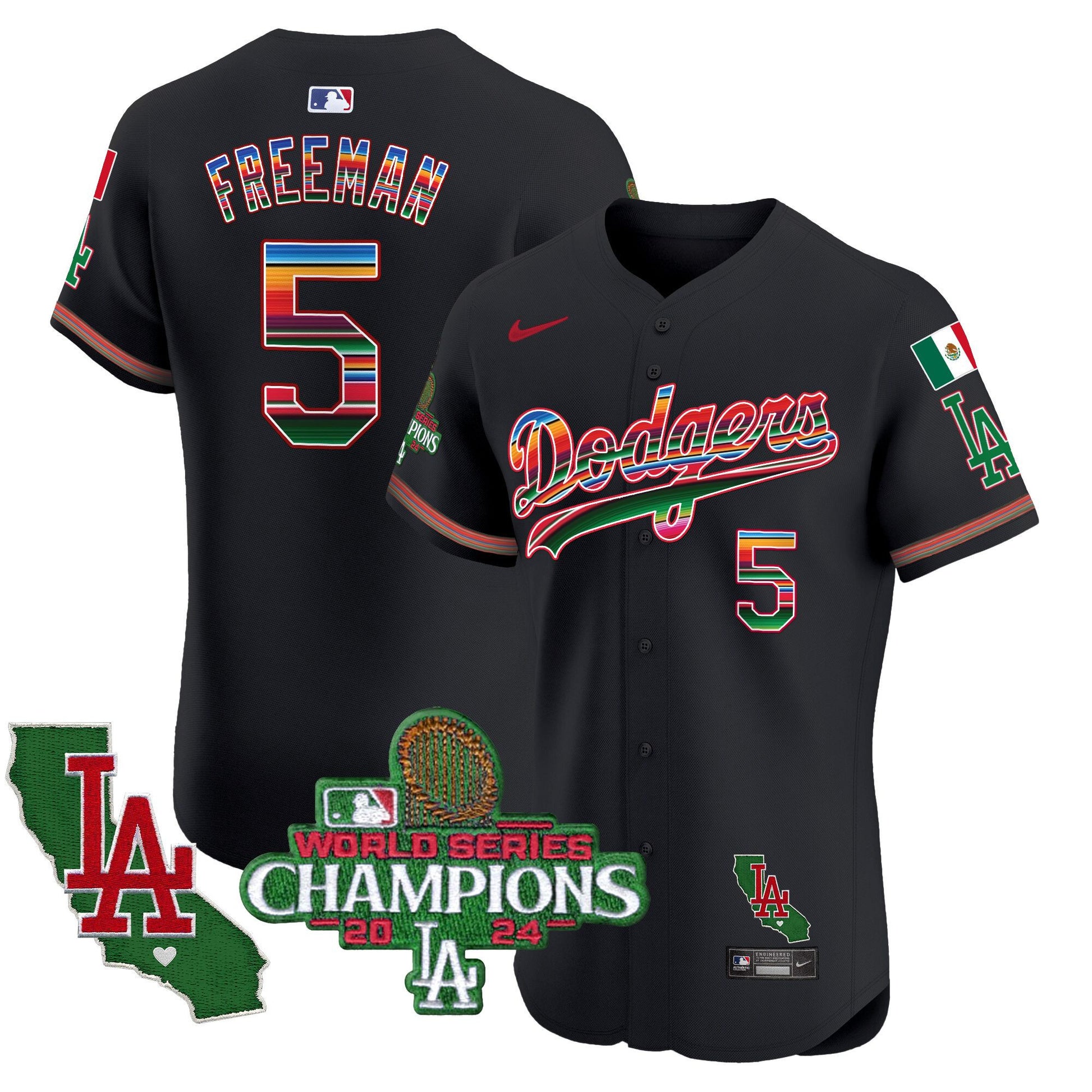 Men's Dodgers Mexico 2024 World Series Champions Vapor Premier Elite Jersey - All Stitched