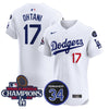Men's Dodgers 2024 World Series Champions Patch Vapor Premier Elite Jersey V2 - All Stitched