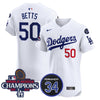 Men's Dodgers 2024 World Series Champions Patch Vapor Premier Elite Jersey V2 - All Stitched