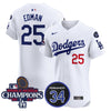 Men's Dodgers 2024 World Series Champions Patch Vapor Premier Elite Jersey V2 - All Stitched