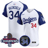 Men's Dodgers 2024 World Series Champions Patch Vapor Premier Elite Jersey V2 - All Stitched