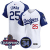 Men's Dodgers 2024 World Series Champions Patch Vapor Premier Elite Jersey V2 - All Stitched