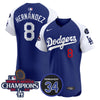 Men's Dodgers 2024 World Series Champions Patch Vapor Premier Elite Jersey V2 - All Stitched