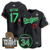Men's Dodgers Mexico Fernando Memorial & 2024 World Series Patch Vapor Premier Limited Jersey V3 - All Stitched