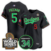 Men's Dodgers Mexico Fernando Memorial & 2024 World Series Patch Vapor Premier Limited Jersey V3 - All Stitched