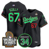 Men's Dodgers Mexico Fernando Memorial & 2024 World Series Patch Vapor Premier Limited Jersey V3 - All Stitched
