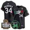 Men's Dodgers Mexico Fernando Memorial & 2024 World Series Patch Vapor Premier Limited Jersey V3 - All Stitched