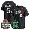 Men's Dodgers Mexico Fernando Memorial & 2024 World Series Patch Vapor Premier Limited Jersey V3 - All Stitched