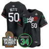 Men's Dodgers Mexico Fernando Memorial & 2024 World Series Patch Vapor Premier Limited Jersey V3 - All Stitched
