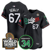Men's Dodgers Mexico Fernando Memorial & 2024 World Series Patch Vapor Premier Limited Jersey V3 - All Stitched