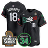 Men's Dodgers Mexico Fernando Memorial & 2024 World Series Patch Vapor Premier Limited Jersey V3 - All Stitched