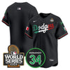 Men's Dodgers Mexico Fernando Memorial & 2024 World Series Patch Vapor Premier Limited Jersey V3 - All Stitched