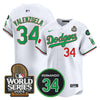 Men's Dodgers Mexico Fernando Memorial & 2024 World Series Patch Vapor Premier Limited Jersey V3 - All Stitched