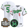 Men's Dodgers Mexico Fernando Memorial & 2024 World Series Patch Vapor Premier Limited Jersey V3 - All Stitched