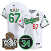 Men's Dodgers Mexico Fernando Memorial & 2024 World Series Patch Vapor Premier Limited Jersey V3 - All Stitched
