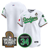 Men's Dodgers Mexico Fernando Memorial & 2024 World Series Patch Vapor Premier Limited Jersey V3 - All Stitched