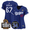 Women's Dodgers Fernando Memorial & 2024 World Series Patch Vapor Premier Limited Jersey V2 - All Stitched