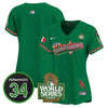 Women's Dodgers Mexico Fernando Memorial & 2024 World Series Patch Vapor Premier Limited Jersey V2 - All Stitched