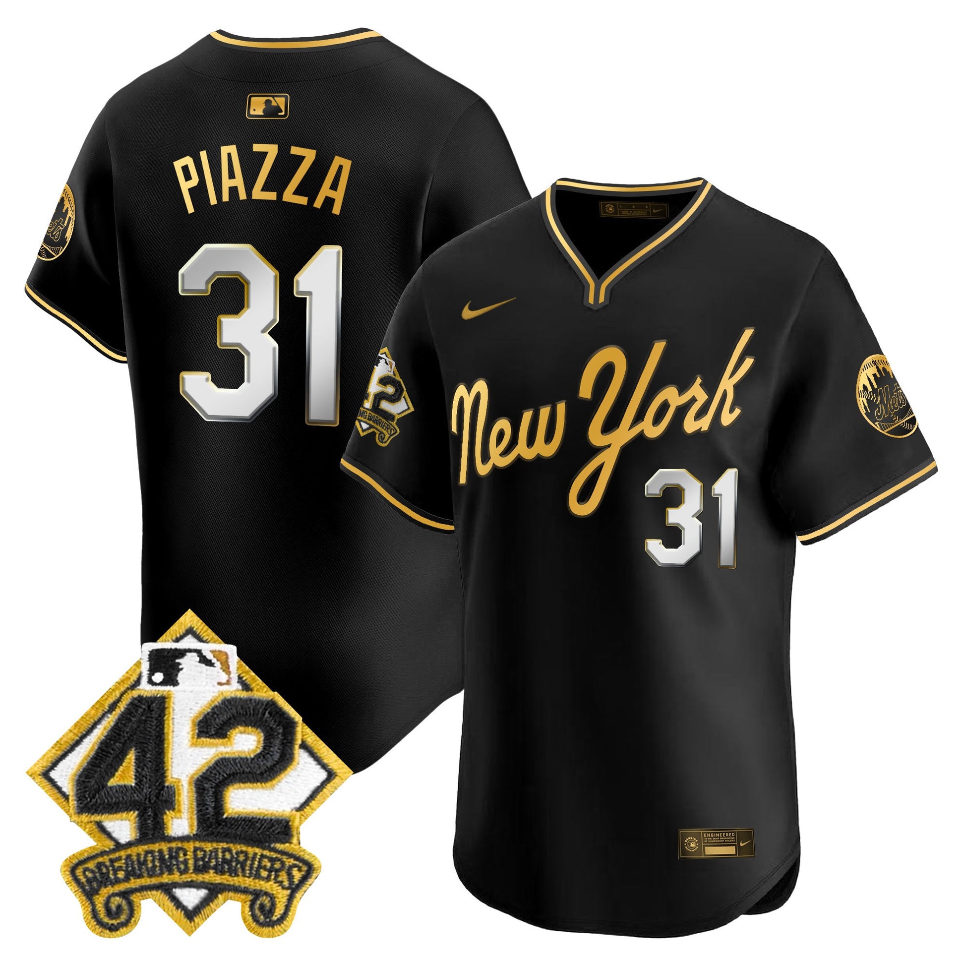 Men's New York Mets 2025 Jackie Robinson Patch Road Alternate Jersey – All Stitched