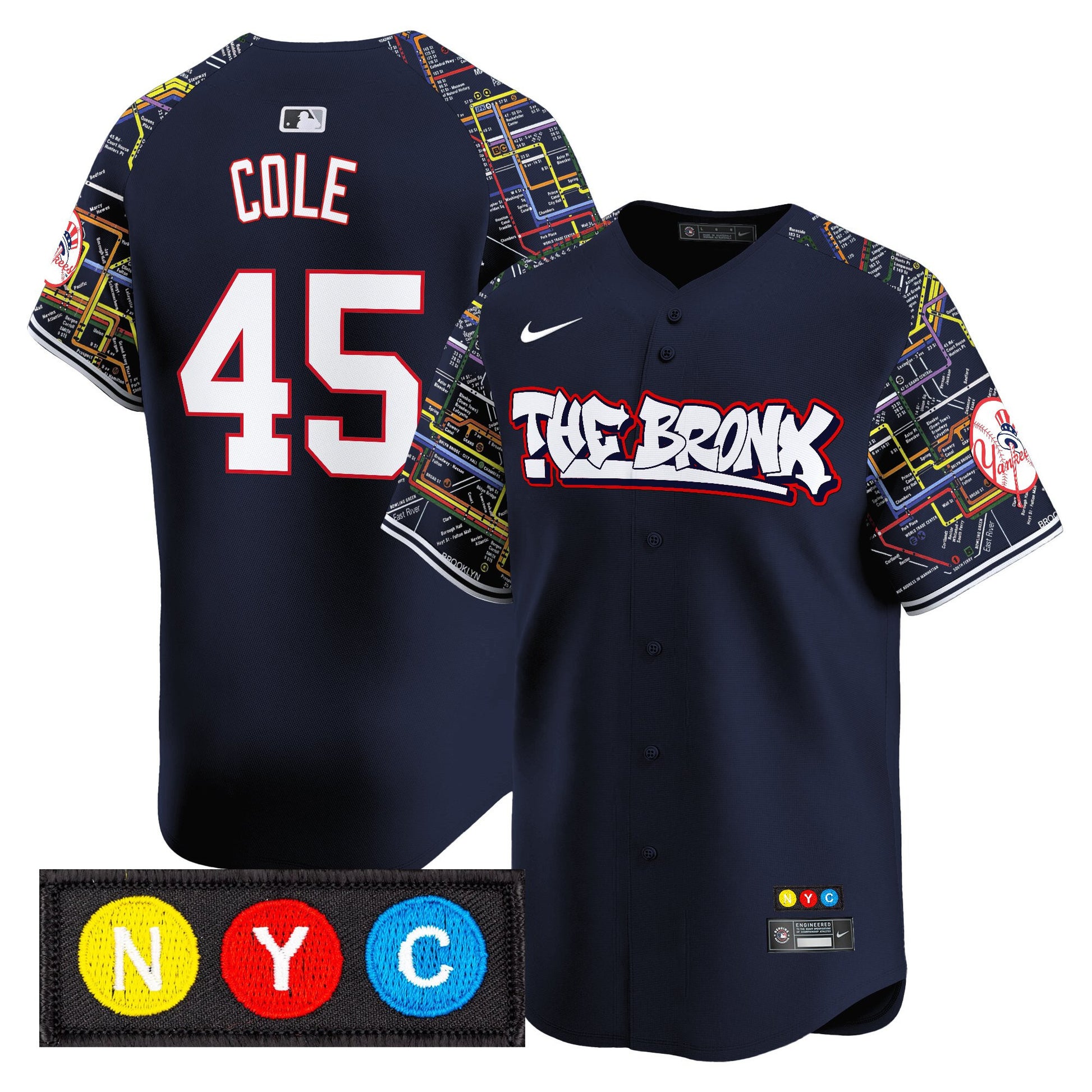 Men's New York Yankees The Bronx Subway Style Vapor Premier Limited Jersey - Stitched
