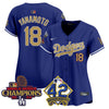 Women's Dodgers 2024 World Series Champions & Jackie Robinson Patch Vapor Premier Limited Jersey - All Stitched