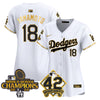Women's Dodgers 2024 World Series Champions & Jackie Robinson Patch Vapor Premier Limited Jersey - All Stitched
