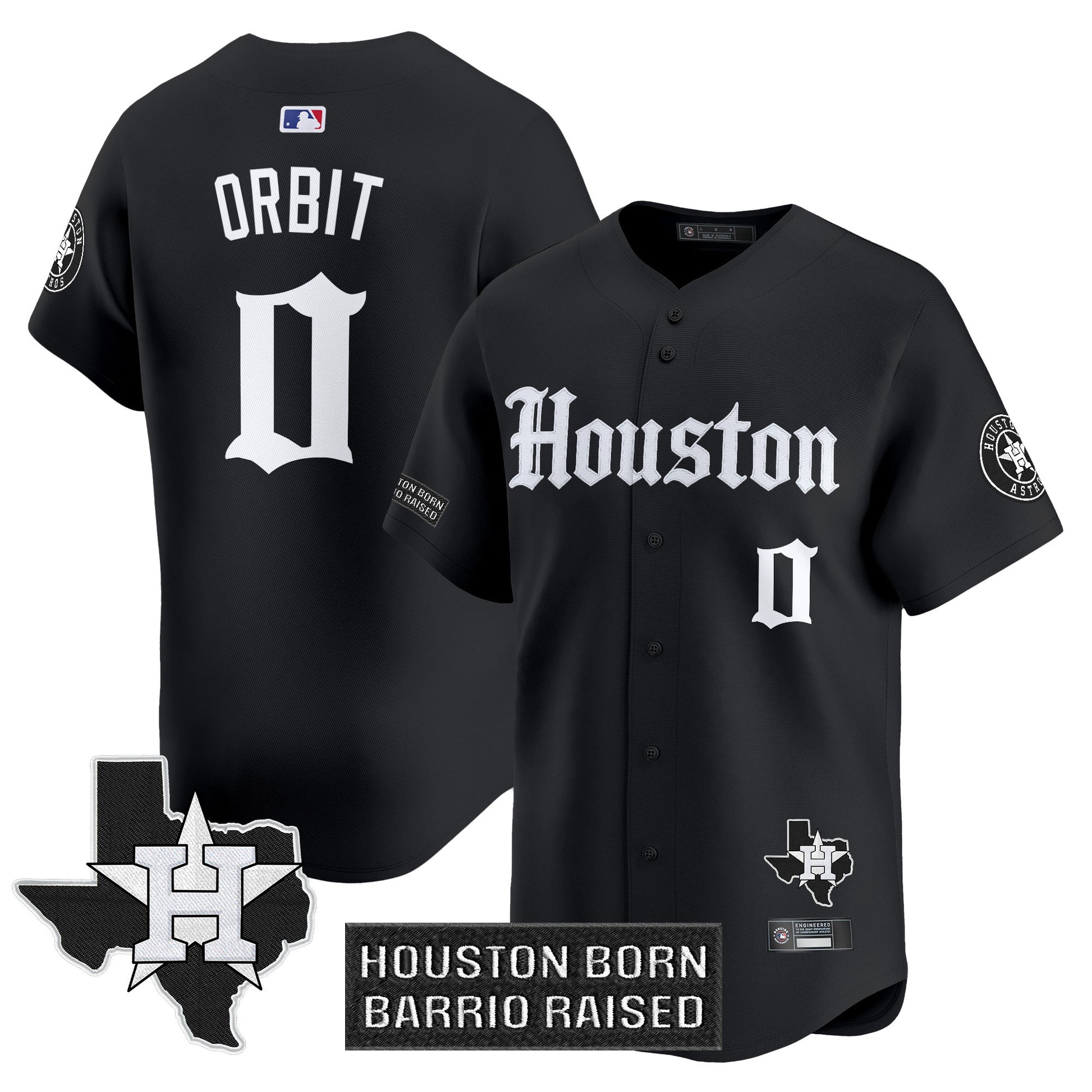 Men's Houston Astros 'Gothic Edition' Vapor Premier Limited Jersey V2 - All Stitched