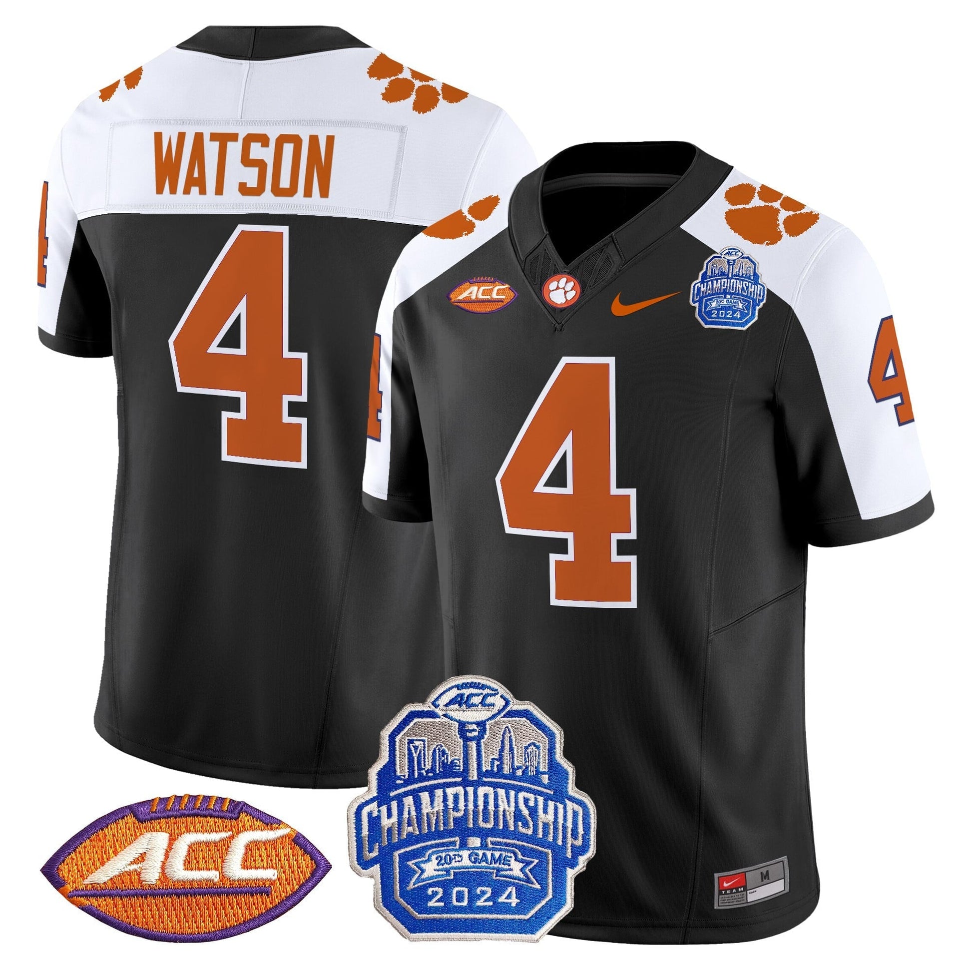 Men's Clemson Tigers 2024 ACC Championship Patch Vapor Limited Jersey - All Stitched