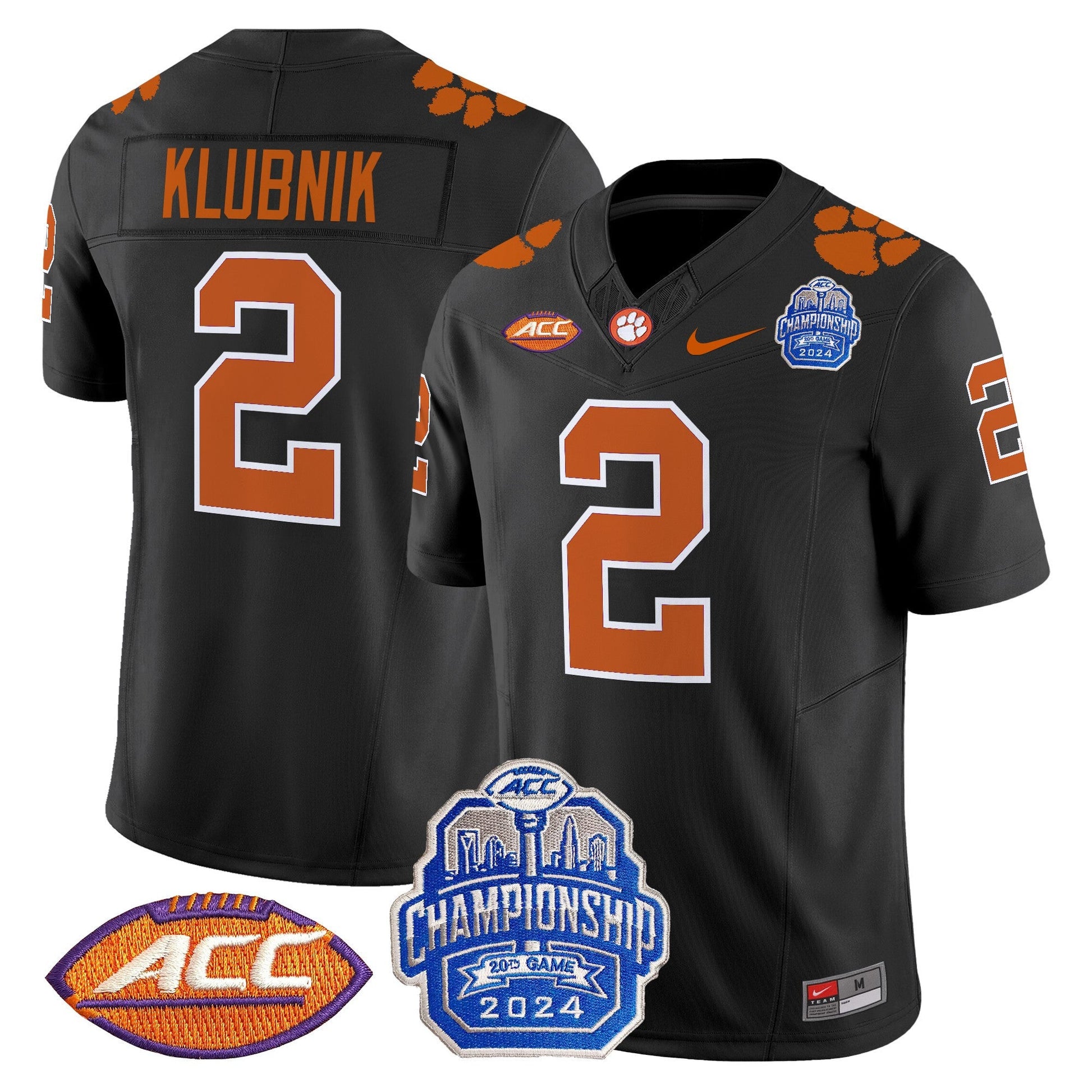 Men's Clemson Tigers 2024 ACC Championship Patch Vapor Limited Jersey - All Stitched