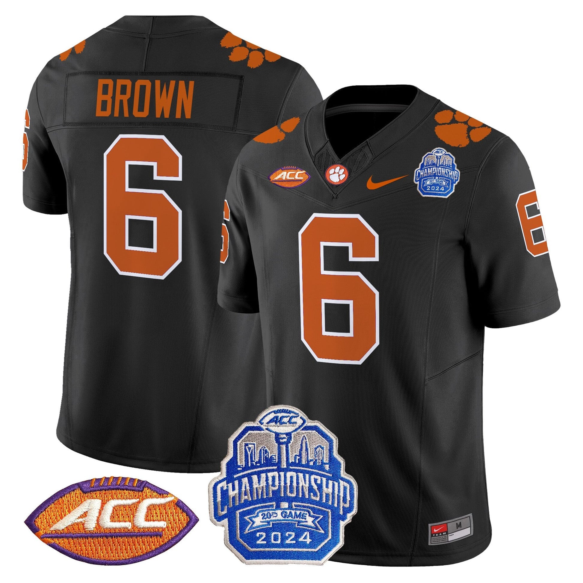 Men's Clemson Tigers 2024 ACC Championship Patch Vapor Limited Jersey - All Stitched