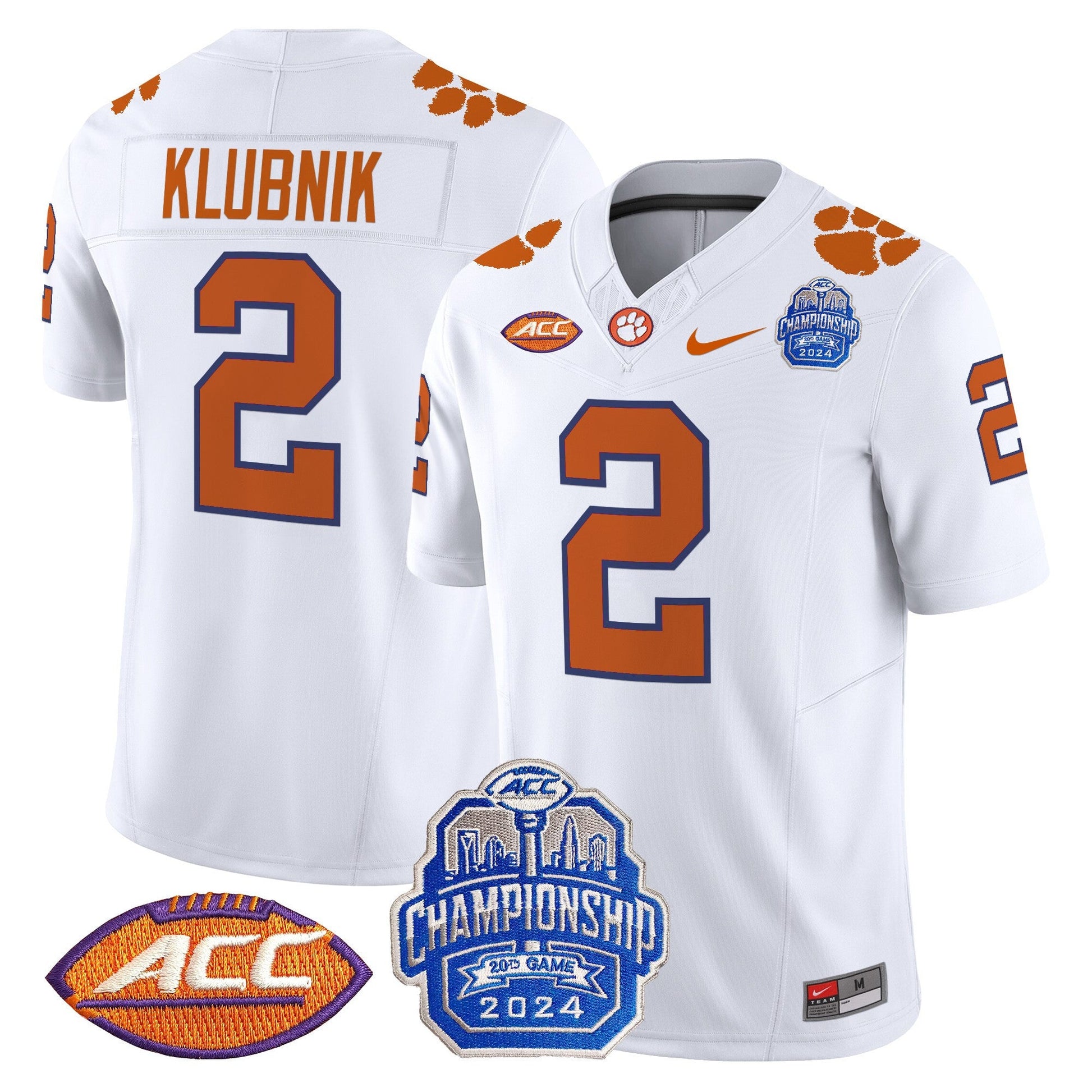 Men's Clemson Tigers 2024 ACC Championship Patch Vapor Limited Jersey - All Stitched