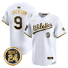 Men's Oakland Athletics Rickey Henderson Patch Vapor Premier Limited Jersey - All Stitched