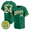 Men's Oakland Athletics Rickey Henderson Patch Vapor Premier Limited Jersey - All Stitched