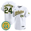 Men's Oakland Athletics Rickey Henderson Patch Vapor Premier Limited Jersey - All Stitched