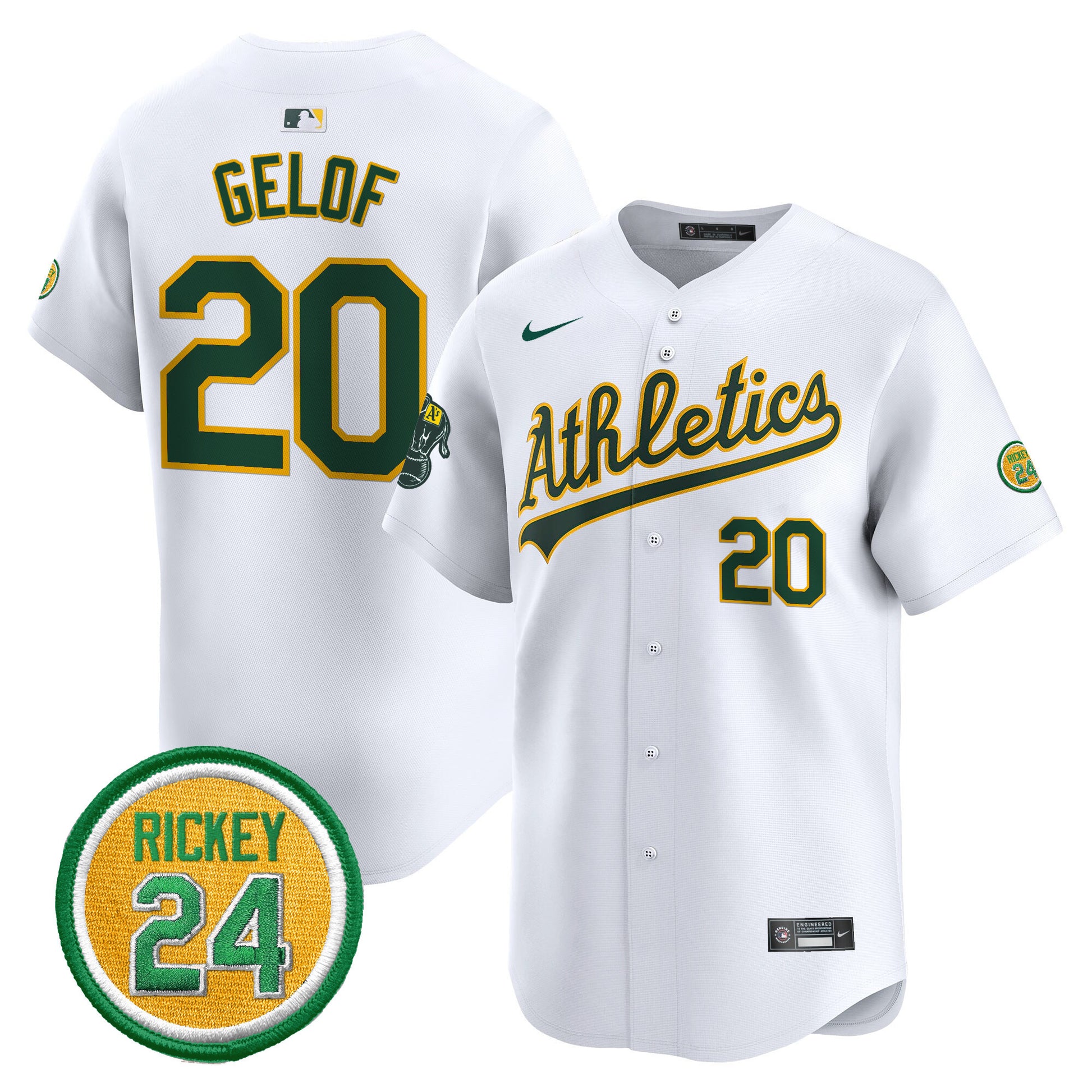 Men's Oakland Athletics Rickey Henderson Patch Vapor Premier Limited Jersey - All Stitched