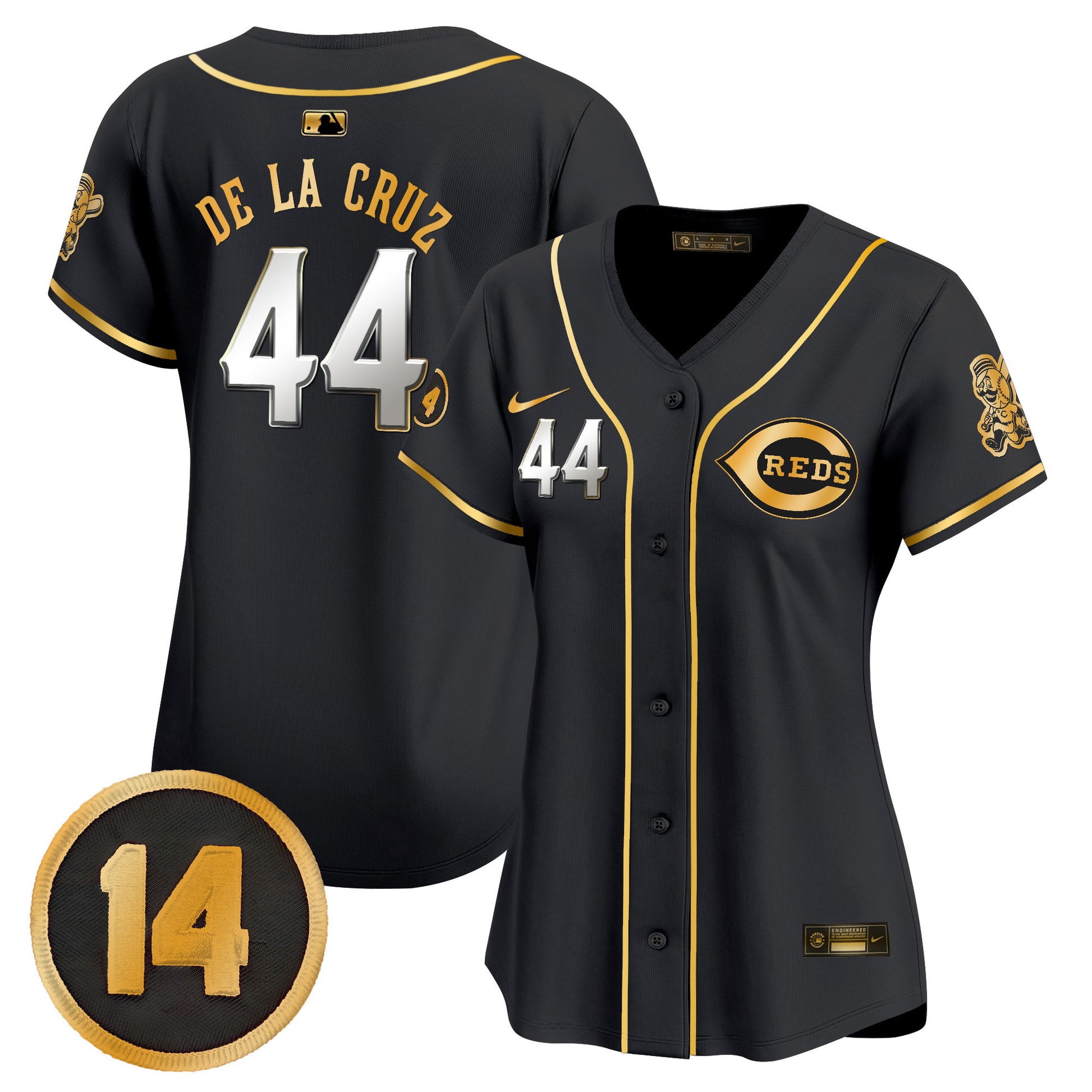 Women's Cincinnati Reds Pete Rose Patch Vapor Premier Limited Jersey - All Stitched