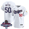 Men's Dodgers 2024 World Series Champions Gold Trim Vapor Premier Limited Jersey - All Stitched