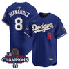 Men's Dodgers 2024 World Series Champions Gold Trim Vapor Premier Limited Jersey - All Stitched