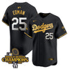 Men's Dodgers 2024 World Series Champions Gold Trim Vapor Premier Limited Jersey - All Stitched