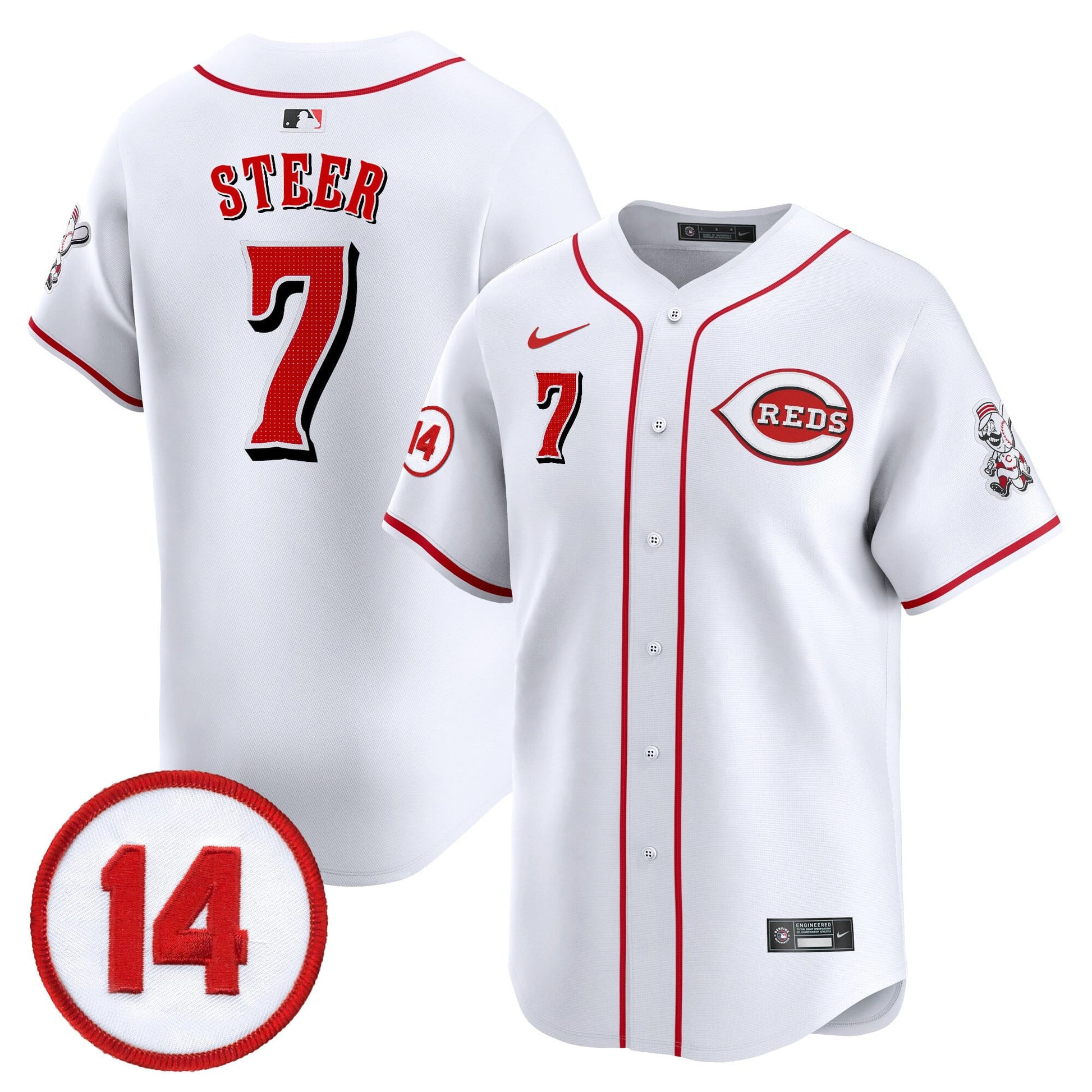 Men's Cincinnati Reds Pete Rose Patch Vapor Premier Limited Jersey - All Stitched