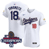 Men's Dodgers 2024 World Series Champions Gold Trim Vapor Premier Elite Jersey V3 - All Stitched
