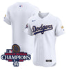 Men's Dodgers 2024 World Series Champions Gold Trim Vapor Premier Elite Jersey V3 - All Stitched
