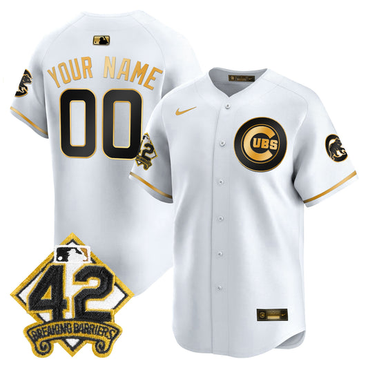 Chicago Cubs 2025 Jackie Robinson Patch Vapor Premier Limited Custom Jersey - All Stitched