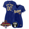 Dodgers 2025 Vin Scully & #34 Fernando Patch Gold Baseball Custom Dress - All Stitched