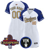 Dodgers 2025 Vin Scully & #34 Fernando Patch Gold Baseball Custom Dress - All Stitched