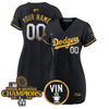 Dodgers 2025 Vin Scully & #34 Fernando Patch Gold Baseball Custom Dress - All Stitched
